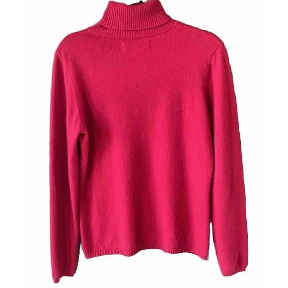 100% Cashmere Sweater Womens Large Red Pullover Turtleneck Career Church Office - Picture 2 of 6